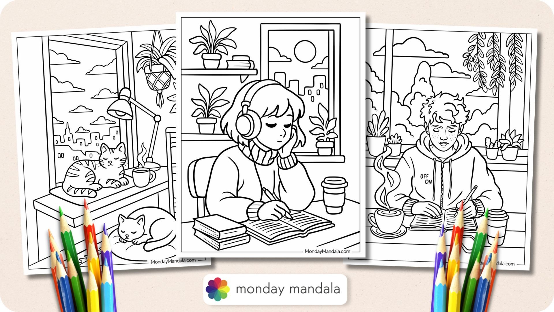 Lofi Coloring Pages Featured Image