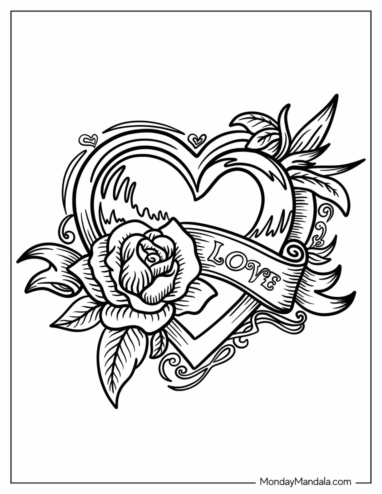 24 Tattoo Coloring Pages (Free PDF Printables)
