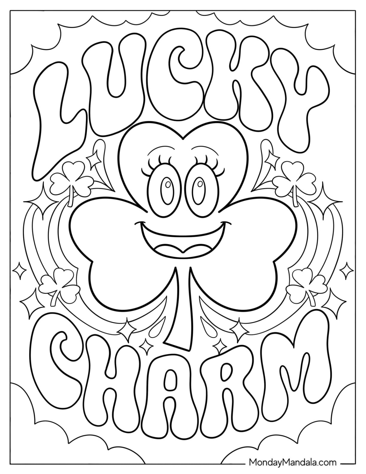 Lucky Charm Shamrock Coloring Page