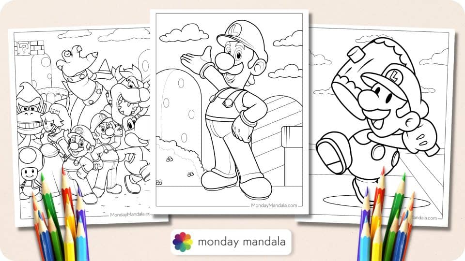20 Cute Luigi Coloring Pages (Free PDF Printables)
