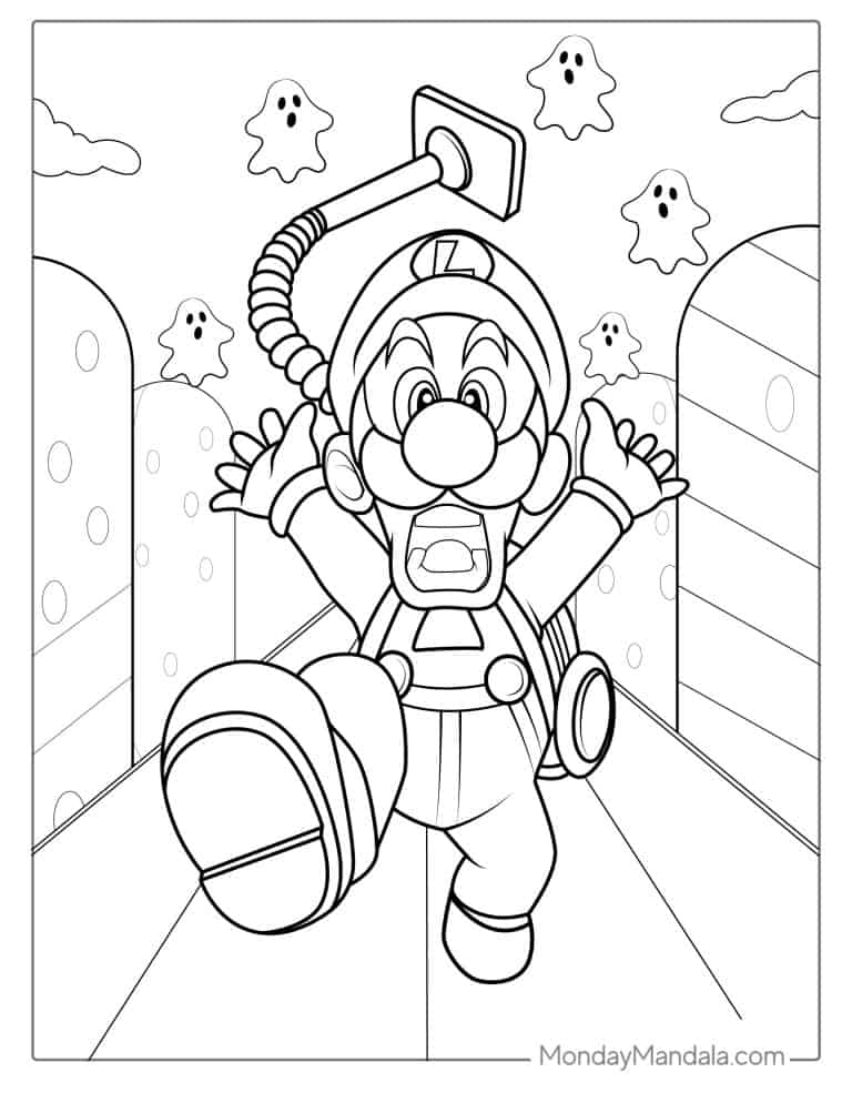 38 Cute Luigi Coloring Pages (Free PDF Printables)