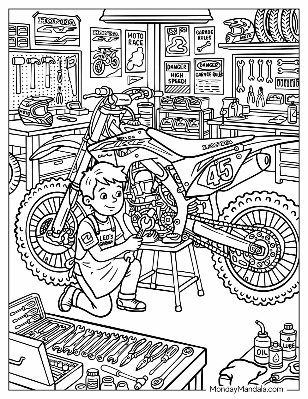 Main Repairing a Honda Dirt Bike Number 45