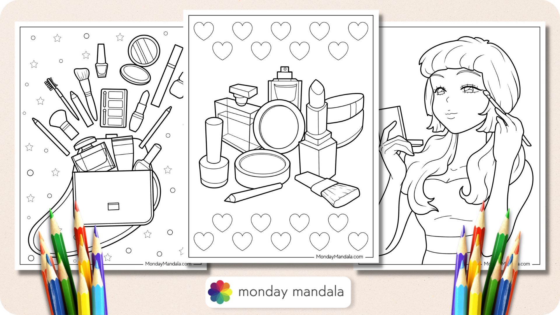 20 Makeup Coloring Pages Free PDF Printables 20 Makeup Coloring Pages Free PDF Printables