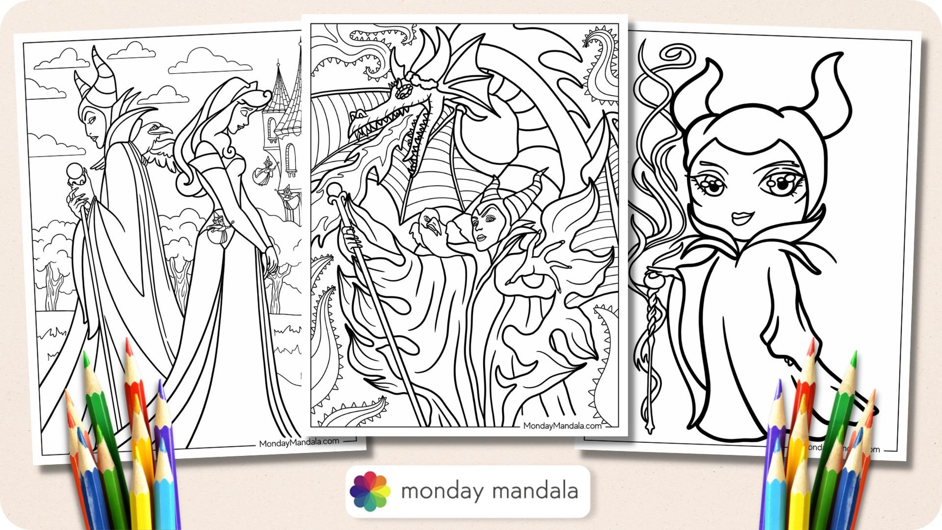 maleficent coloring pages