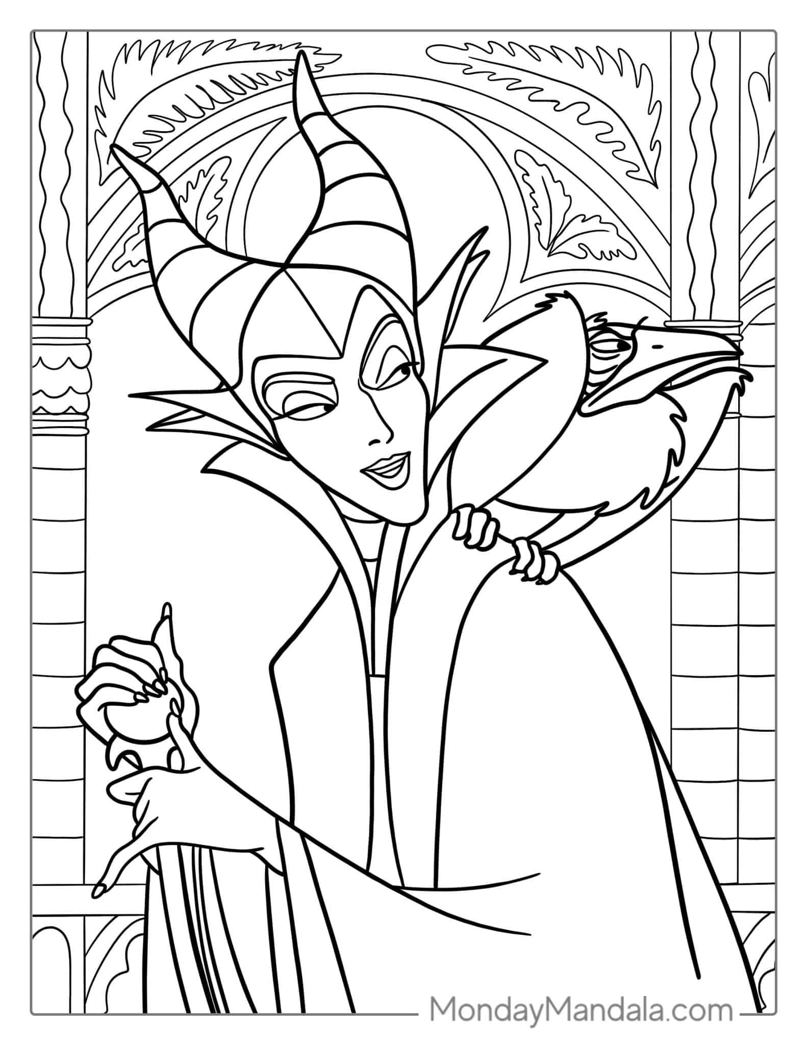 20 Sleeping Beauty Coloring Pages - Maleficent From Sleeping Beauty Coloring Page 1582x2048