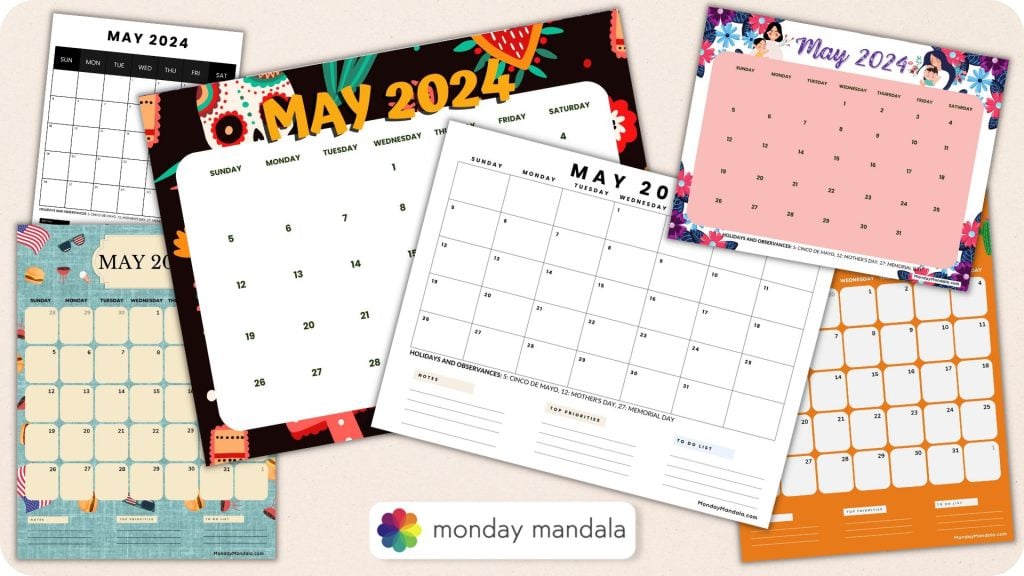 May 2024 Printable Calendars Featured Image