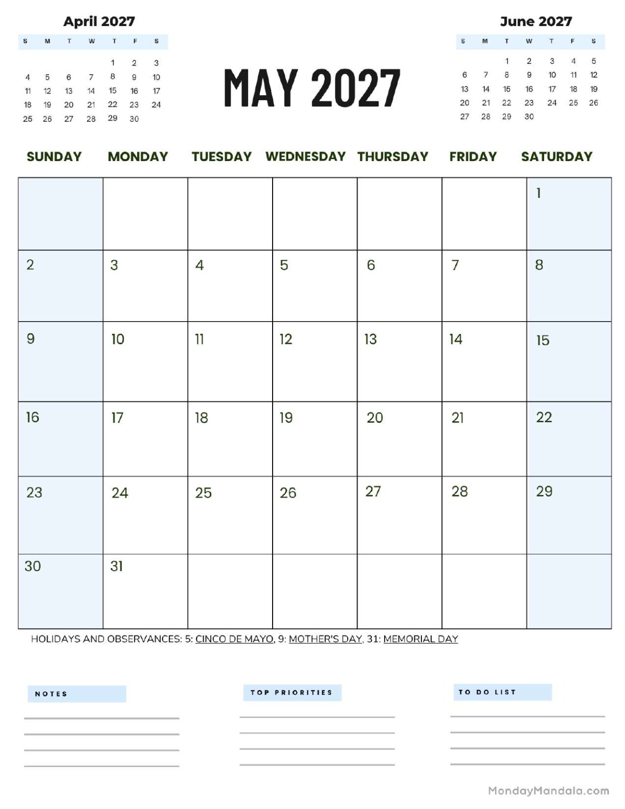 May 2027 Calendar Printable Corporate 2 Portrait v2