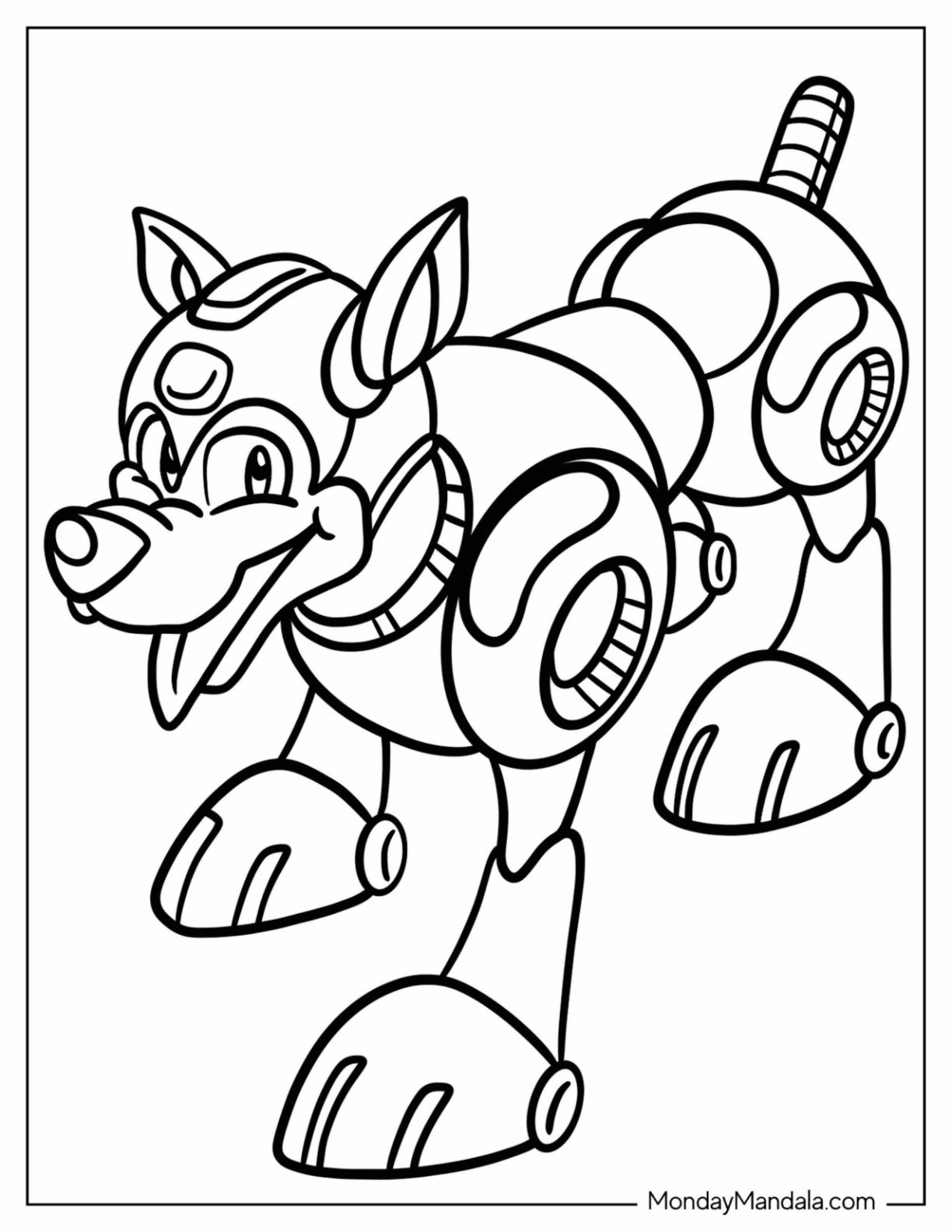 Mega Man Coloring Page Of Rush Smiling For Kids