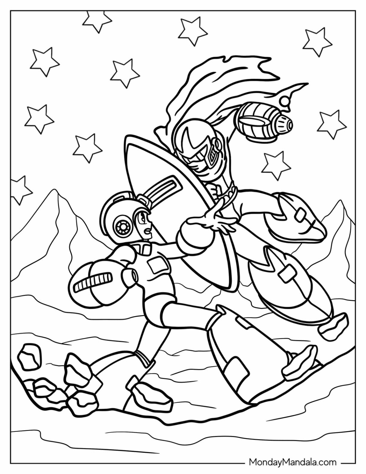 Mega Man Coloring Page Of Break Man