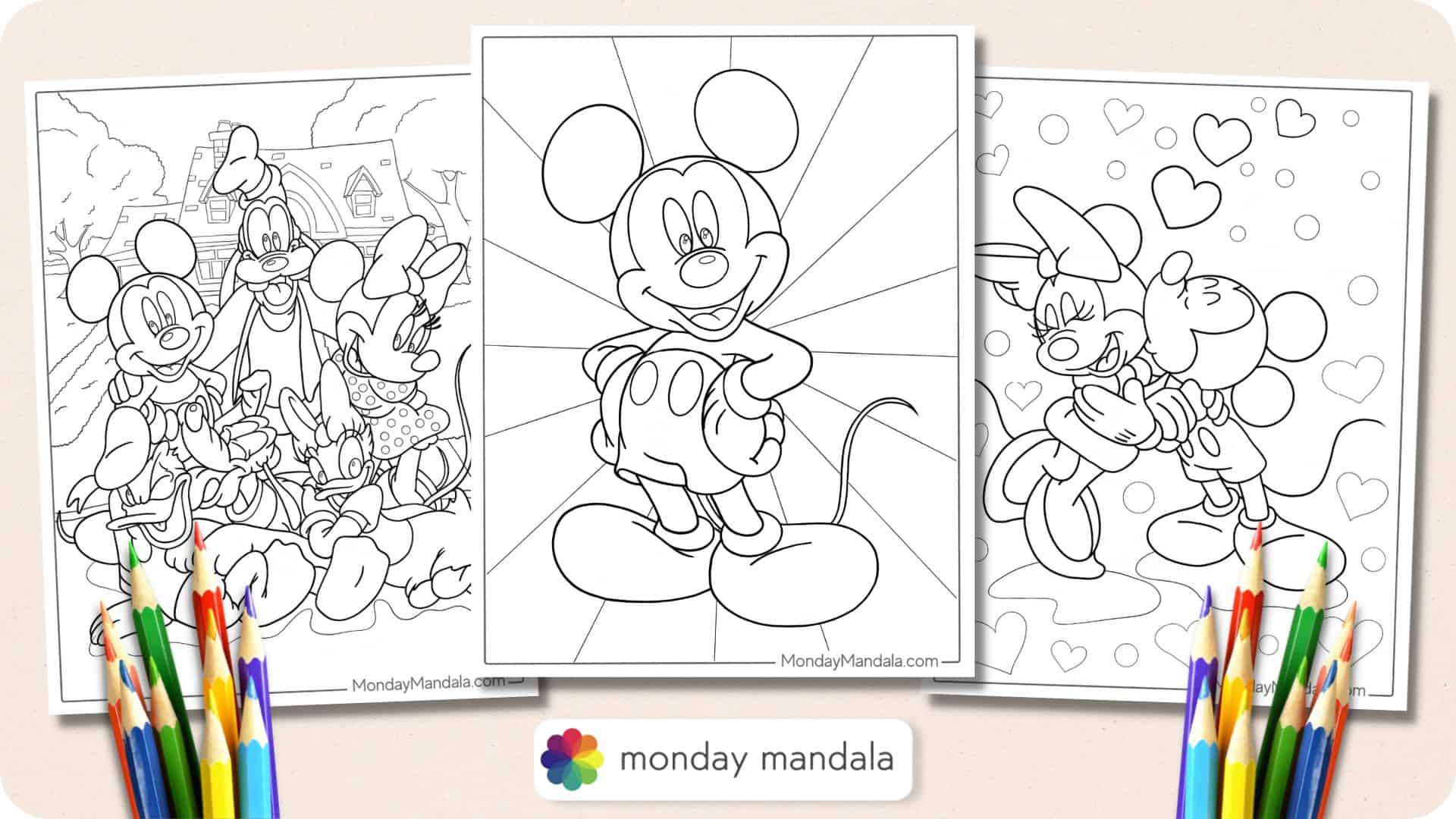 baby mickey and baby minnie mouse coloring pages