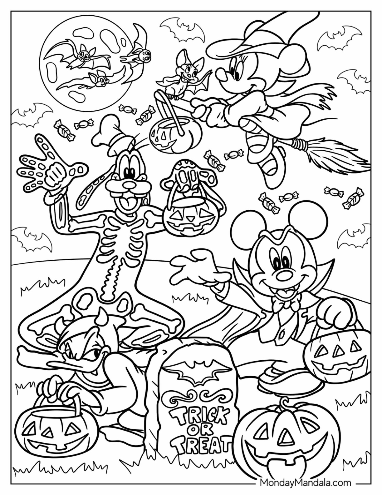 24 Disney Halloween Coloring Pages (Free PDF Printables)