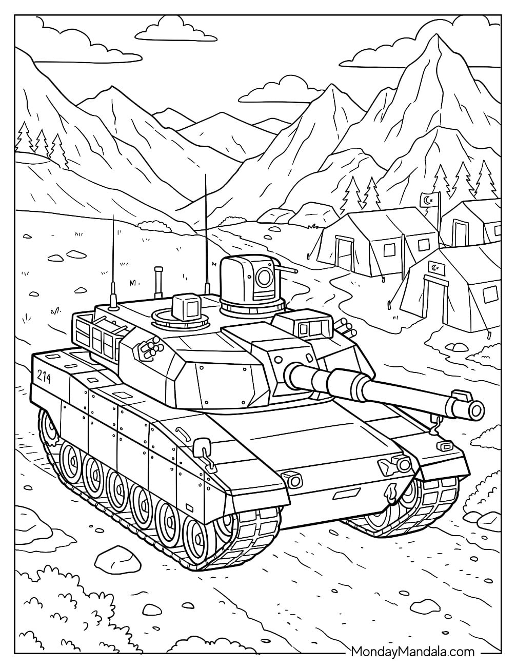 Military Tank in a Mountain Training Camp