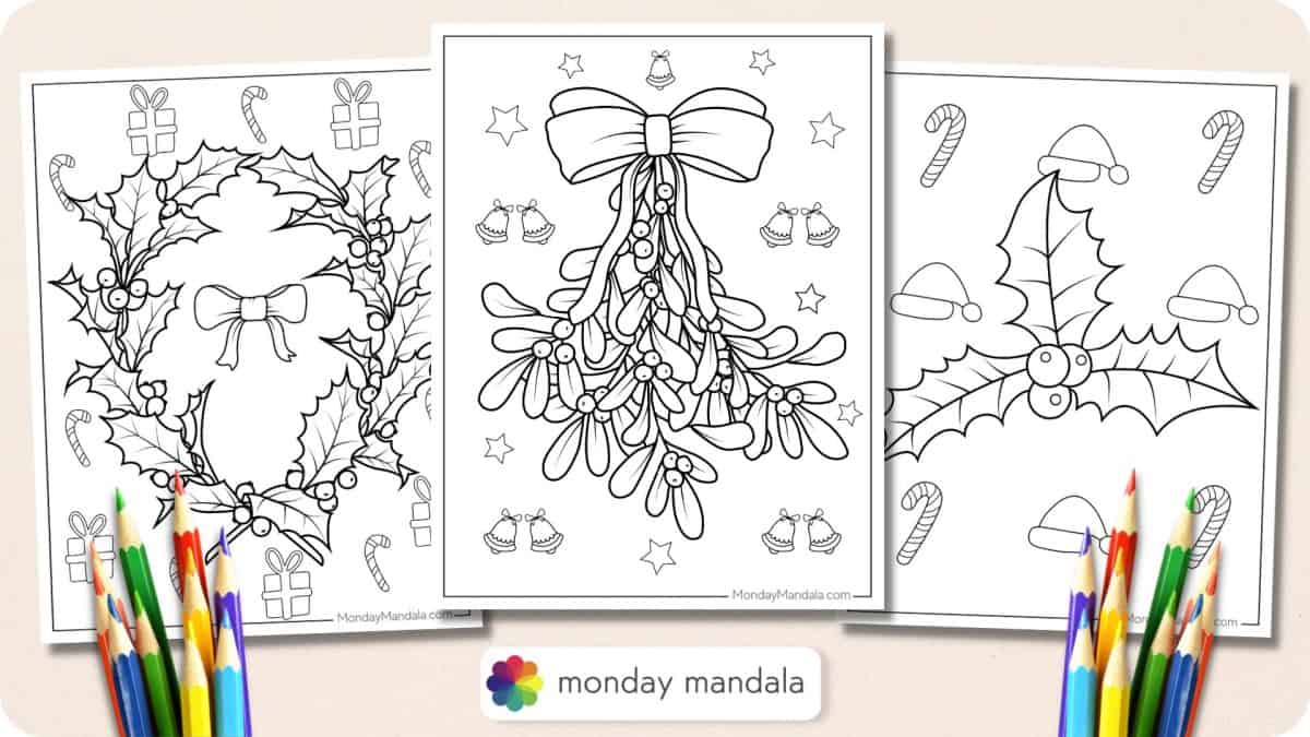 12 Mistletoe Coloring Pages (Free PDF Printables)
