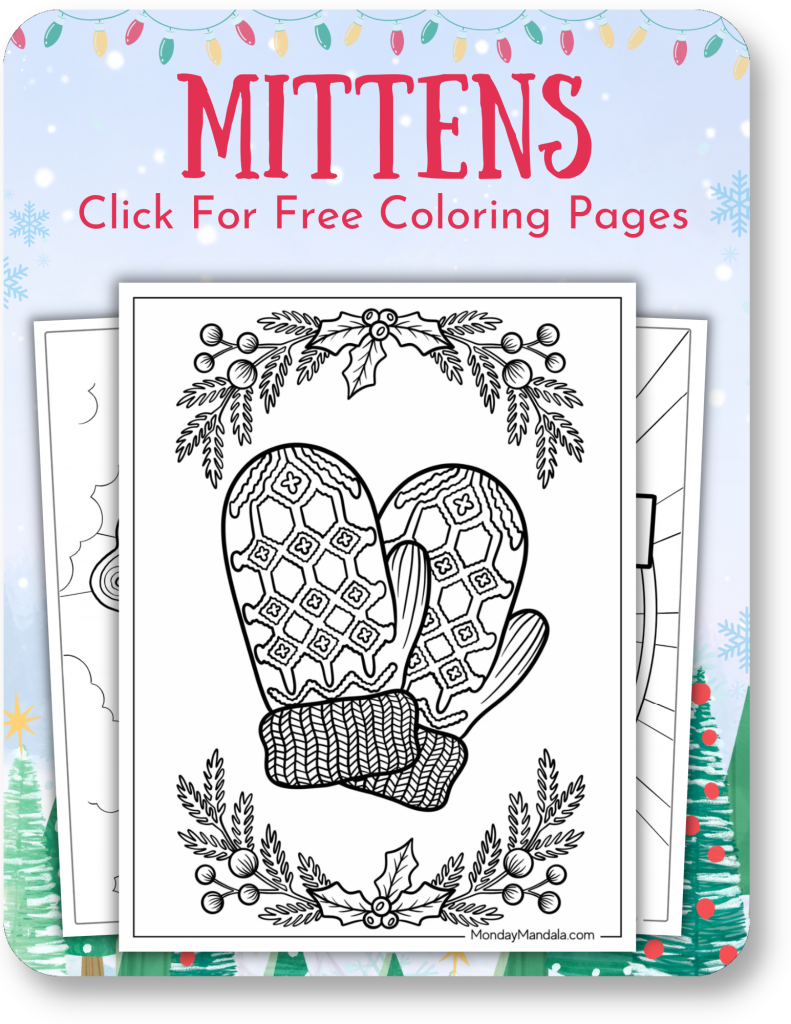 Mittens Coloring Pages for Christmas