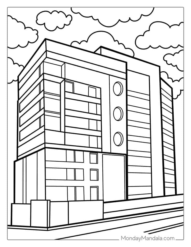 Buildings Coloring Pages