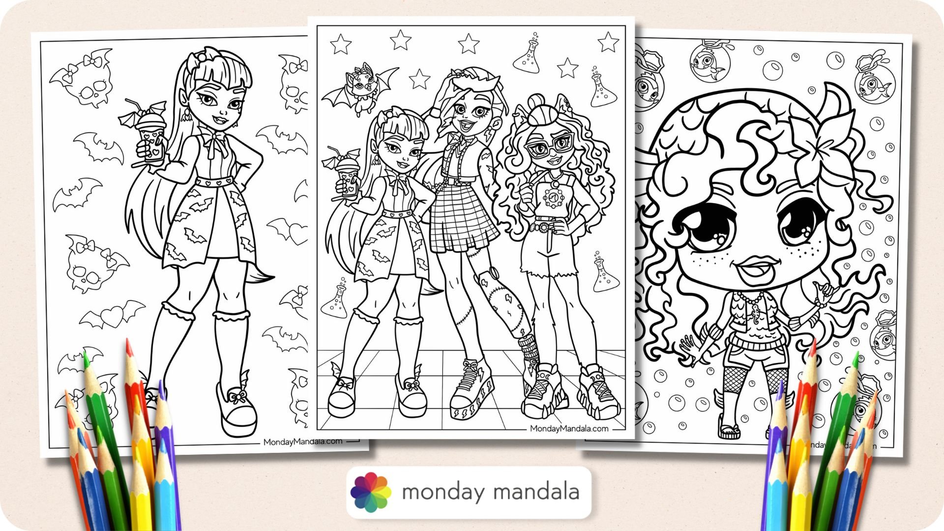 monster high coloring pages robecca steam pet