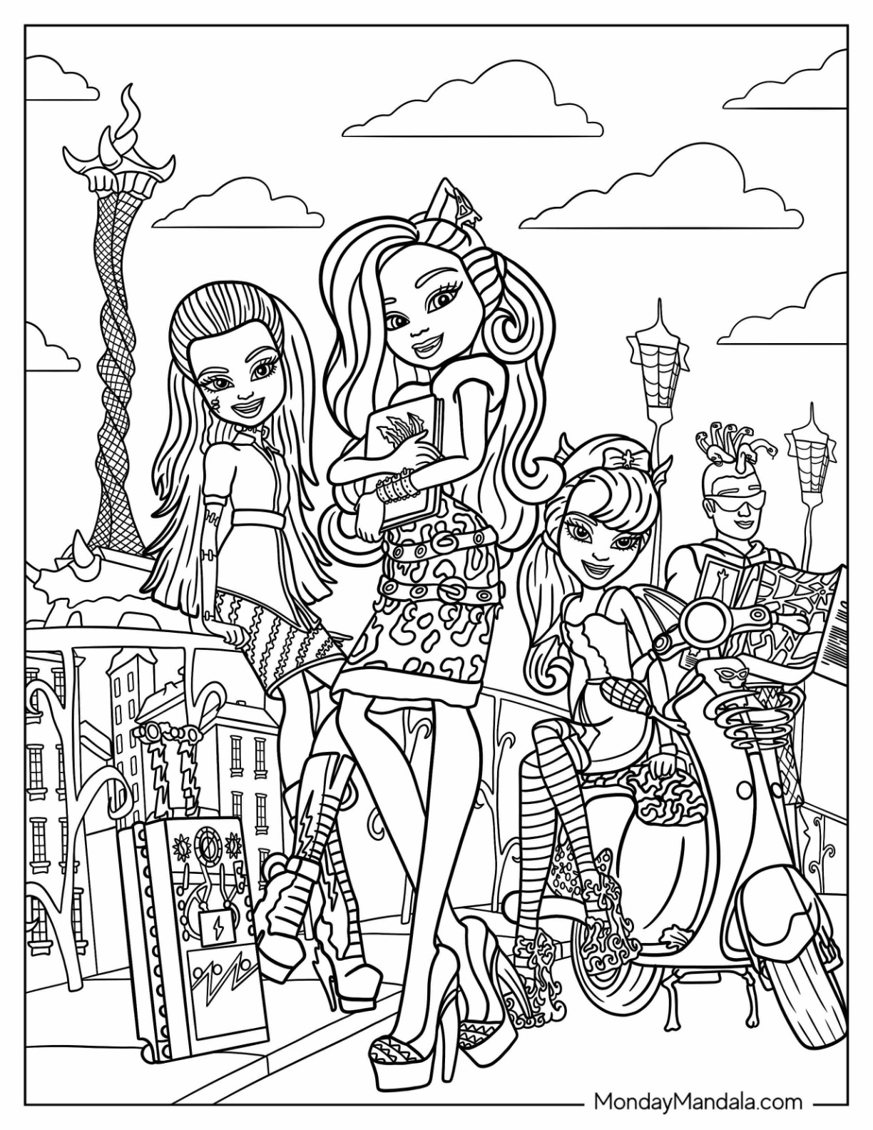 Monster High Skull Coloring Pages Monster High Skull Coloring Pages