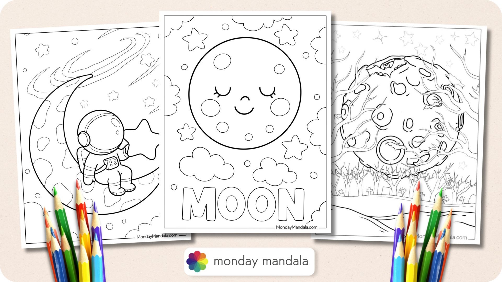 Moon Coloring Pages Featured Image v2