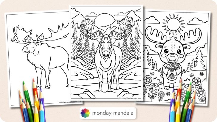 Moose Coloring Pages Featured Image v2