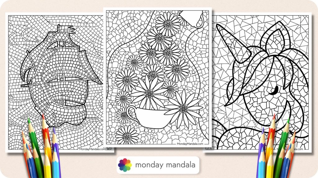 22 Mosaic Coloring Pages (Free PDF Printables)