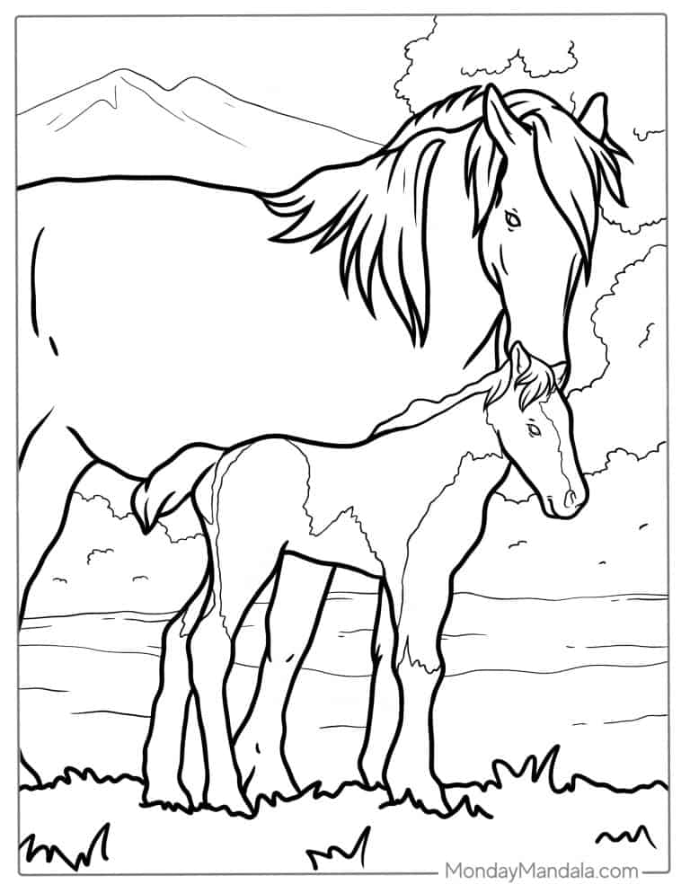 44 Horse Coloring Pages (Free PDF Printables)