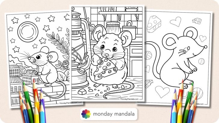 Mouse Coloring Pages Featured Image v2