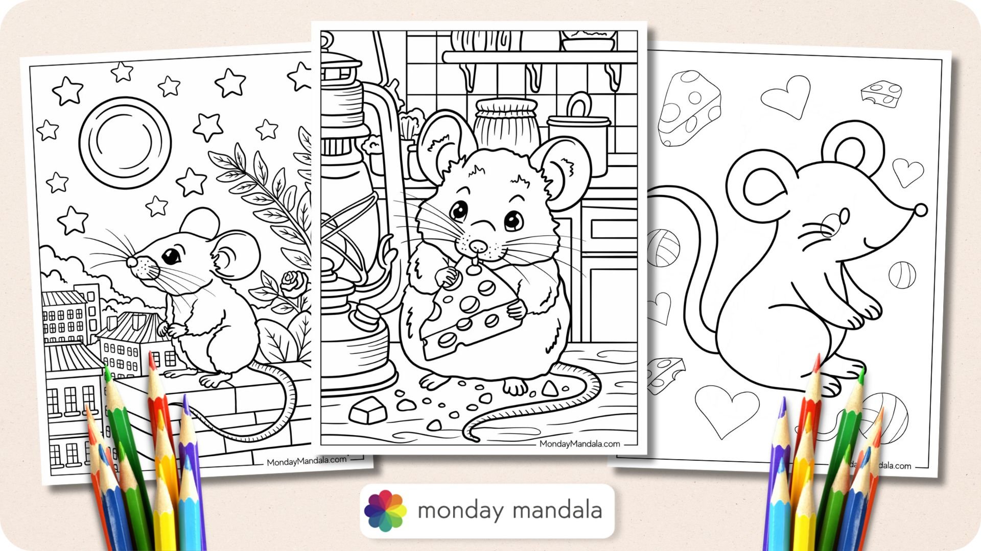 Mouse Coloring Pages Featured Image v2