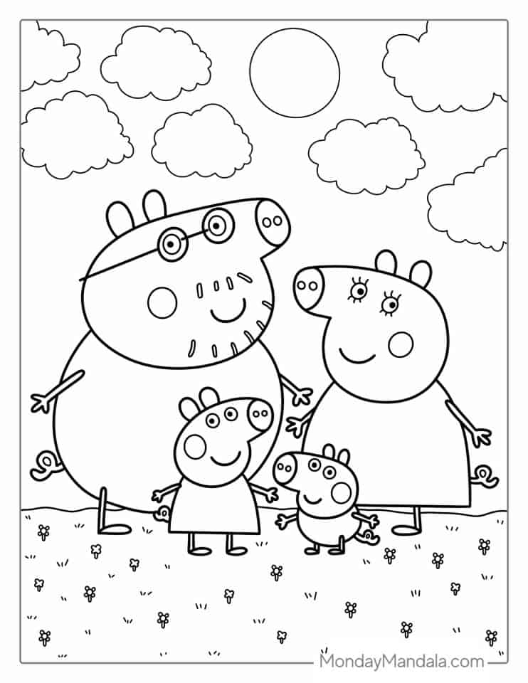 Pig Peppa Mummy Colorear Grandma Clipartmag Suzy Mama Momjunction ...