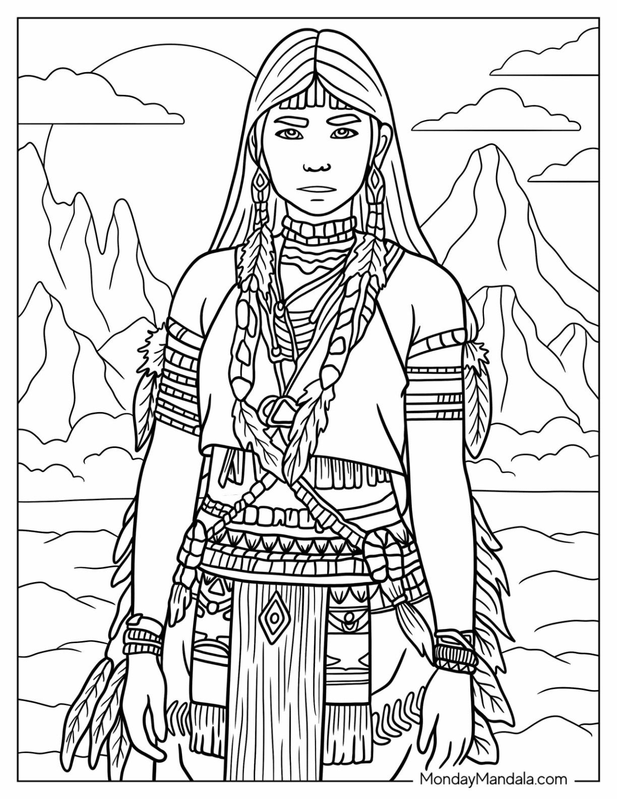 20 Native American Coloring Pages Free PDF Printables 