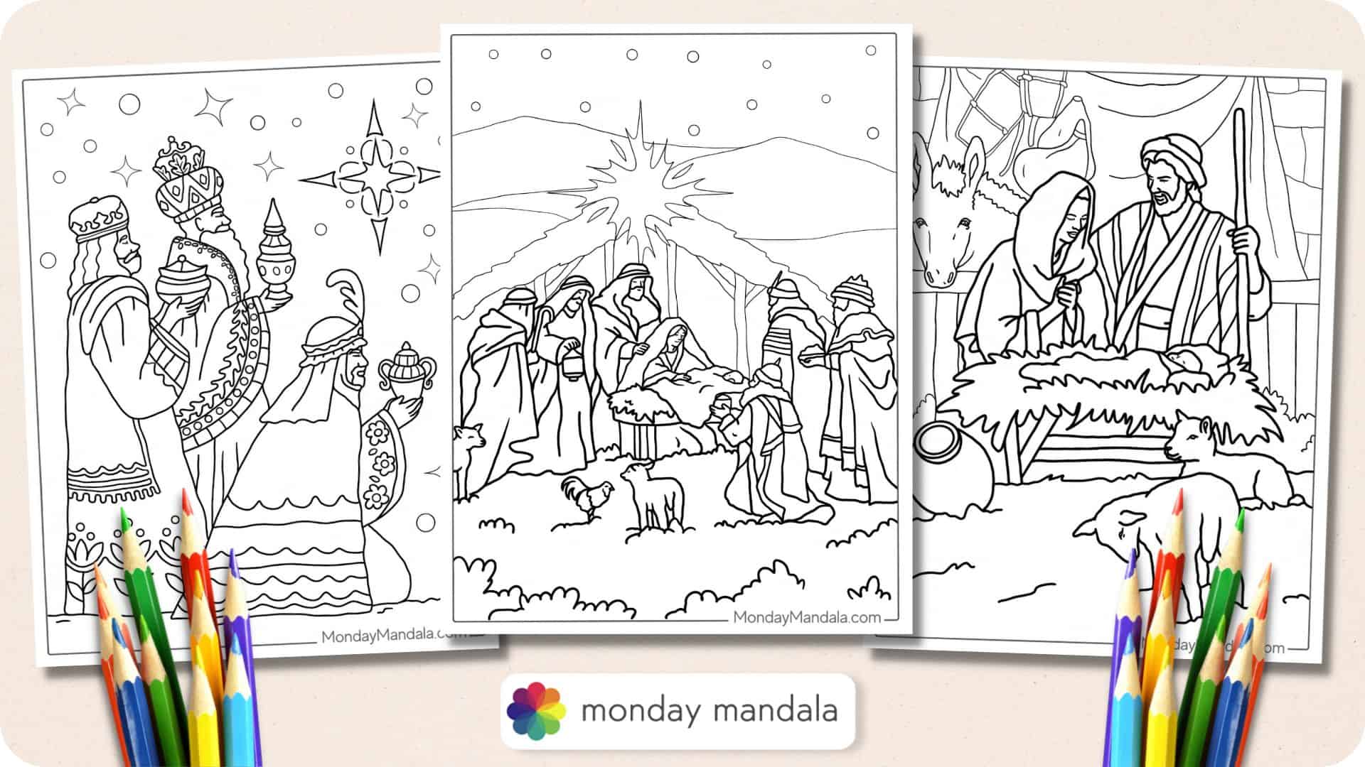 nativity silhouette printable