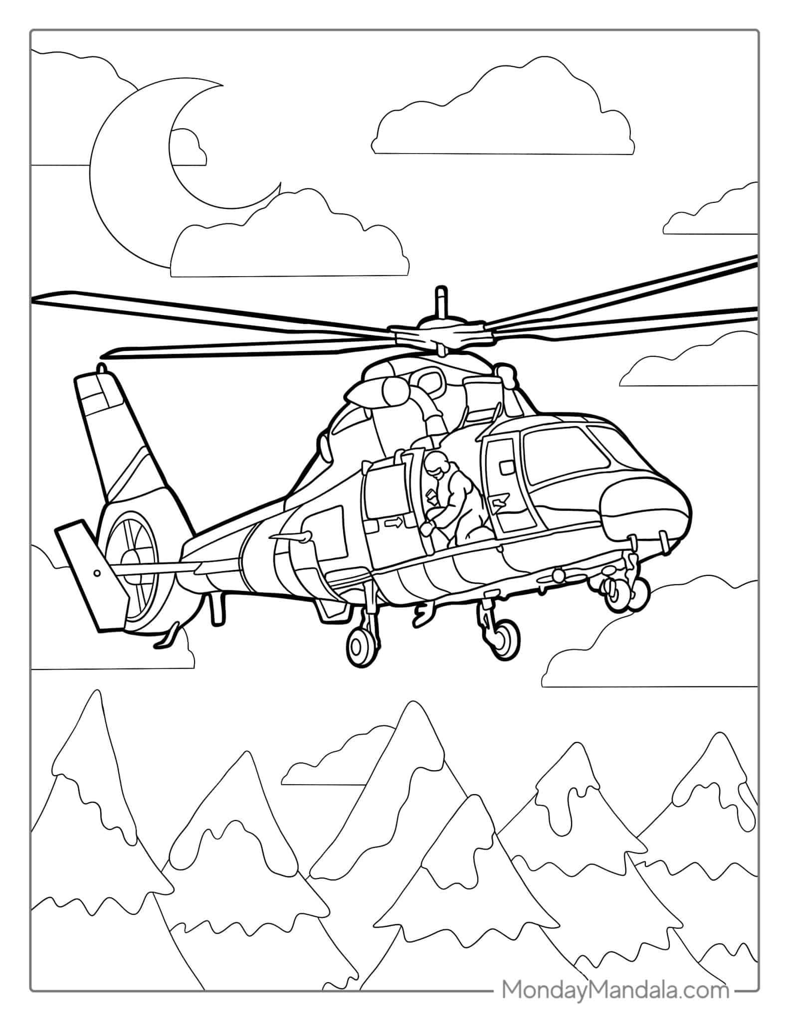 36 Helicopter Coloring Pages (Free PDF Printables)