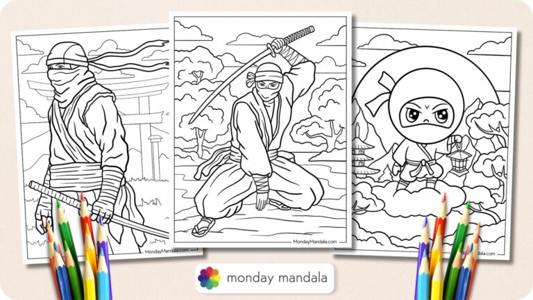Ninja Worksheet.pdf 27 Ninja Coloring Pages (Free PDF Printables)