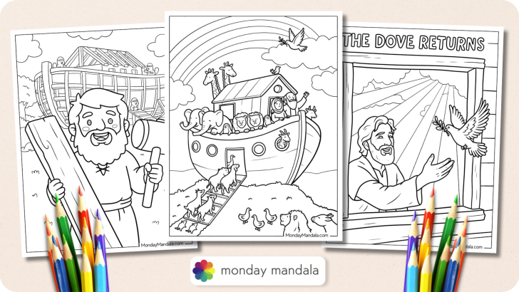 Noah's Ark Coloring Pages Featured Image v2