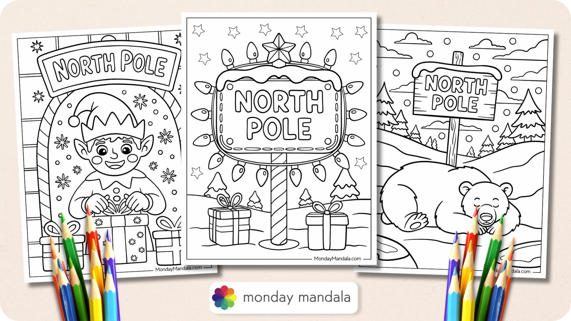 North Pole Coloring Pages Featured Image v2