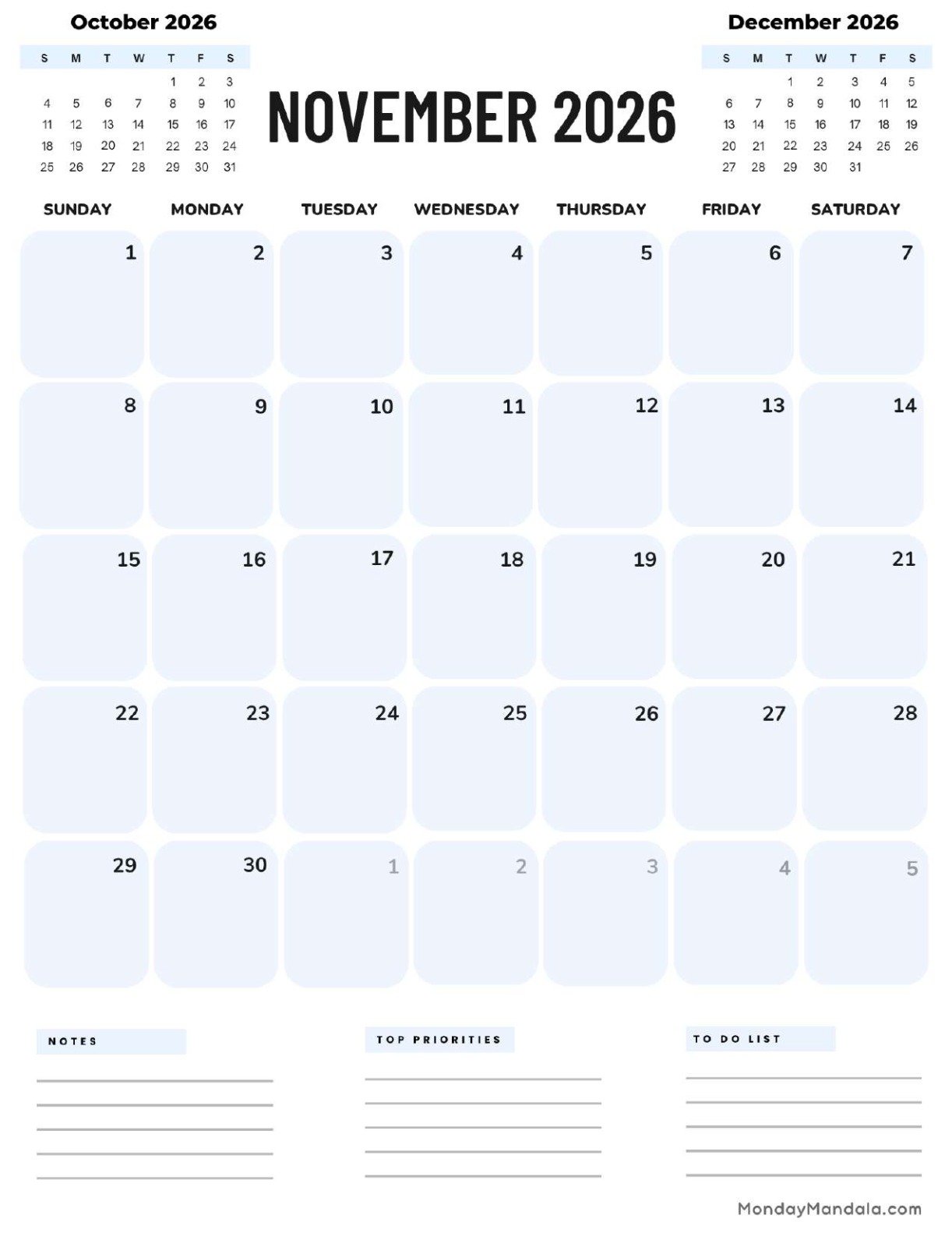 November 2026 Calendar Printable Corporate Portrait v2