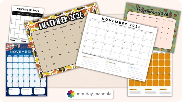 November 2026 Calendars Featured Image