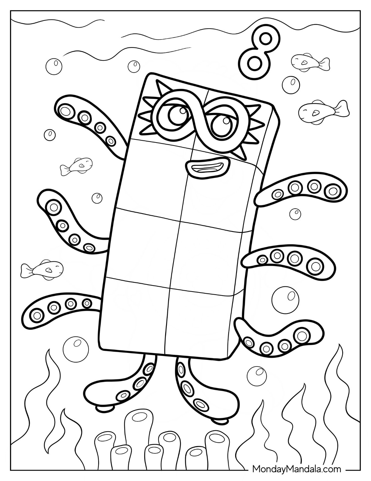 Numberblocks Coloring Page 1 Numberblocks Coloring Page 1
