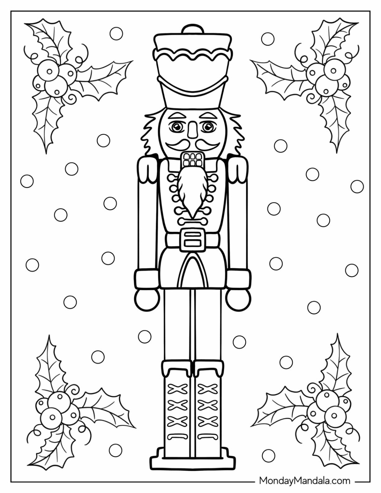 Nutcracker Coloring Page Guard With Simple Details For Kids