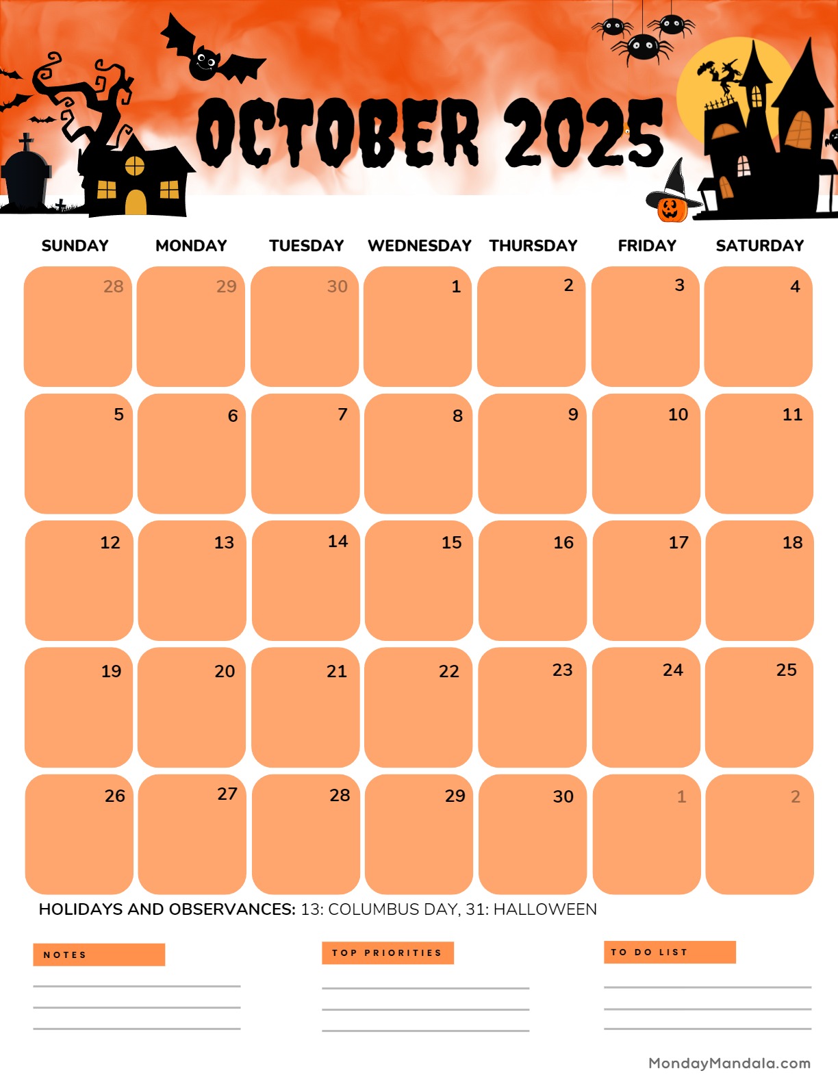 October 2025 Calendar 52 Free PDF Printables October 2025 Calendar 52 Free PDF Printables