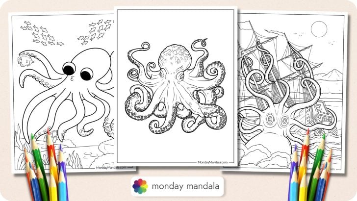 Octopus Coloring Pages Featured Image