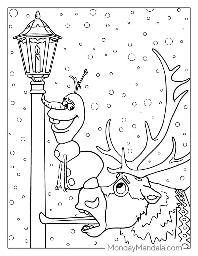 Olaf Happy Birthday Printable Coloring Pages