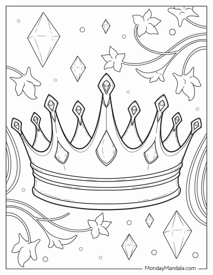 Crown Colouring Sheet Crown Colouring Sheet