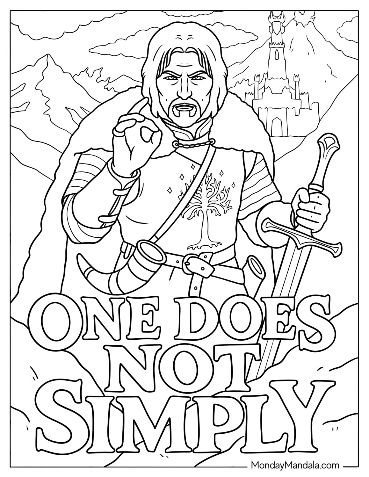 One Does Not Simply Meme Coloring Page