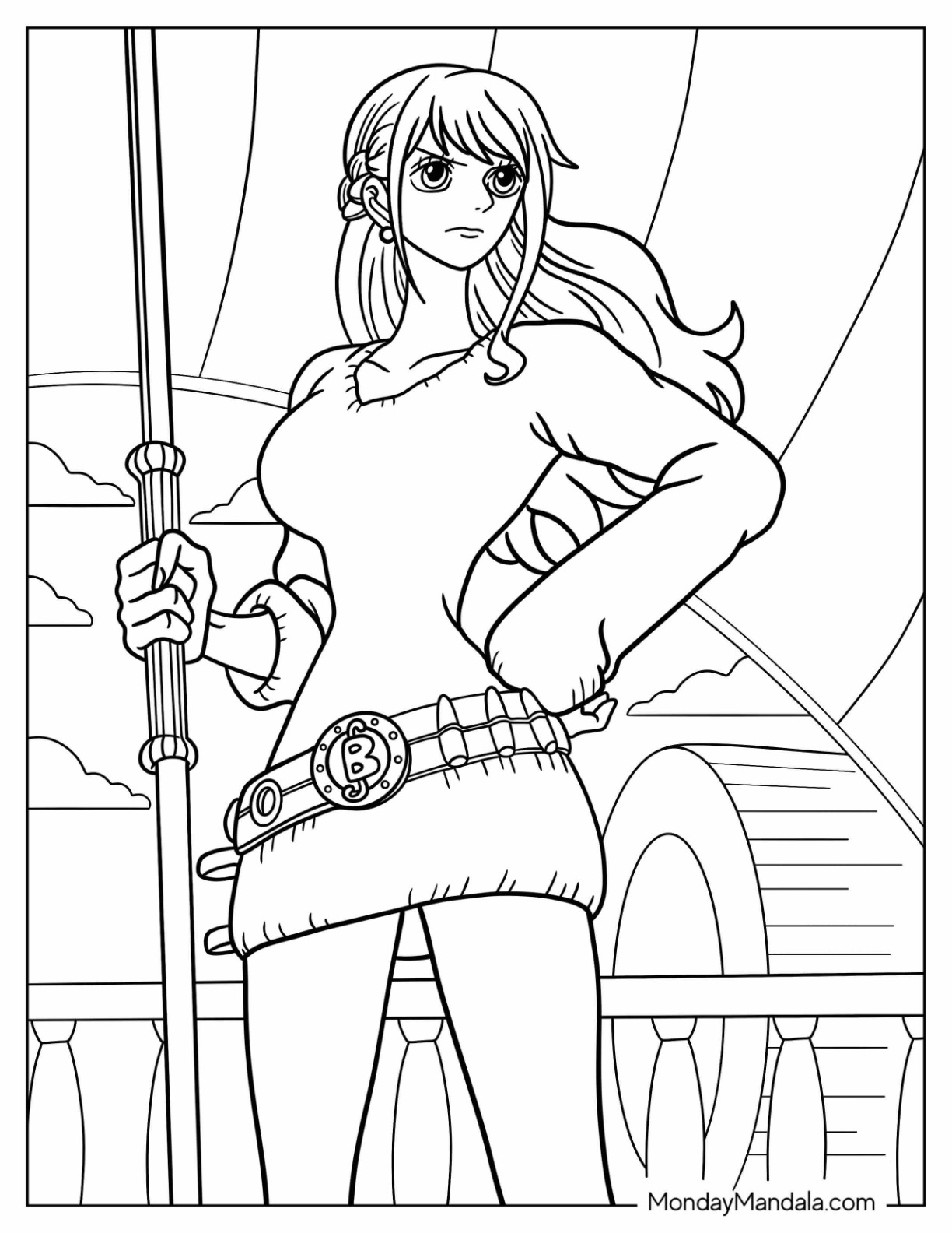 One Piece Nami Coloring One Piece Nami Coloring