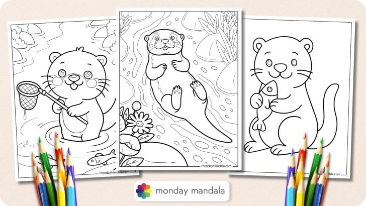 Otter Coloring Pages Featured Image v2