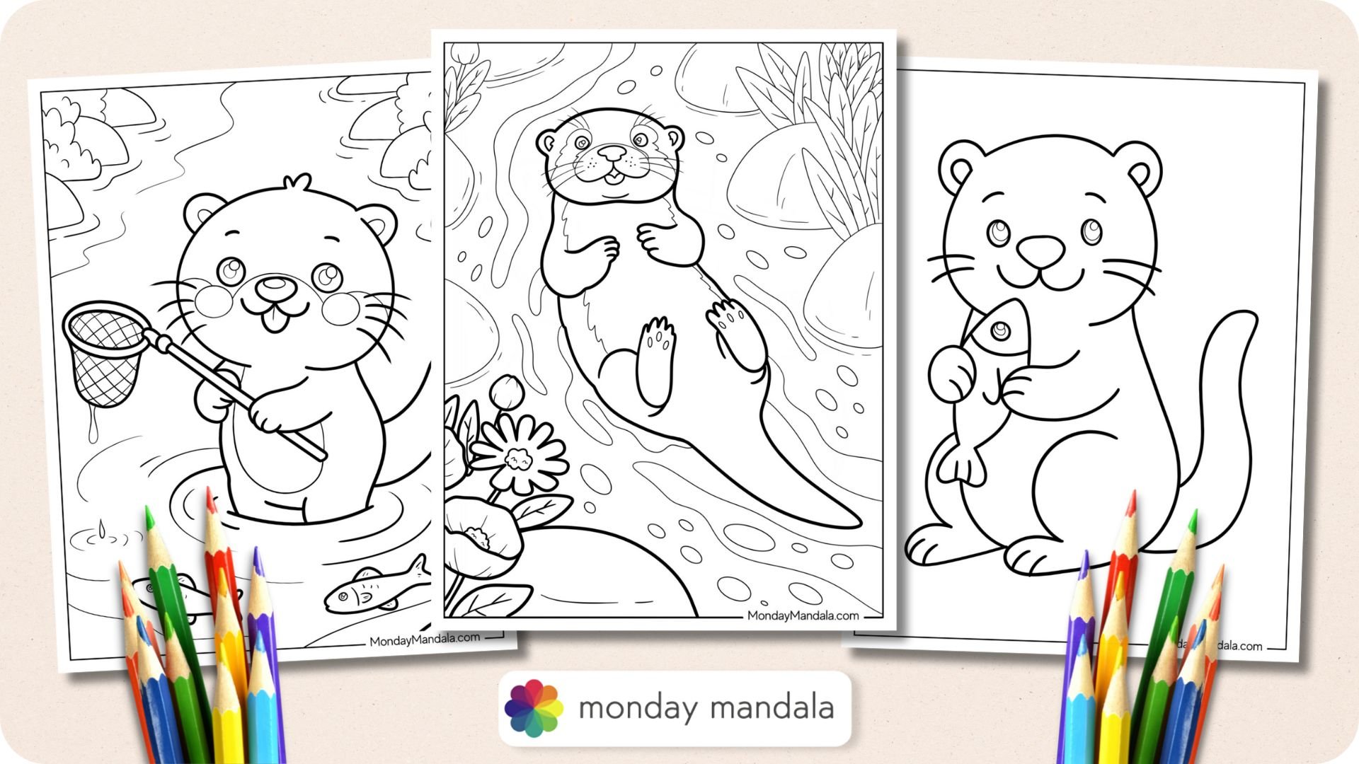 Otter Coloring Pages Featured Image v2