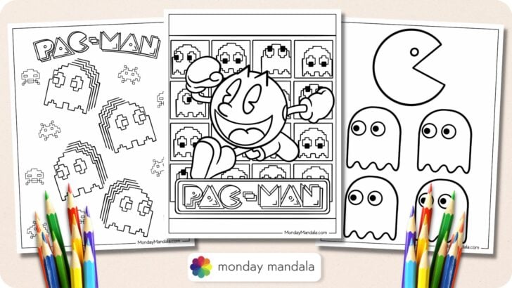 Pac-Man Coloring Pages Featured Image