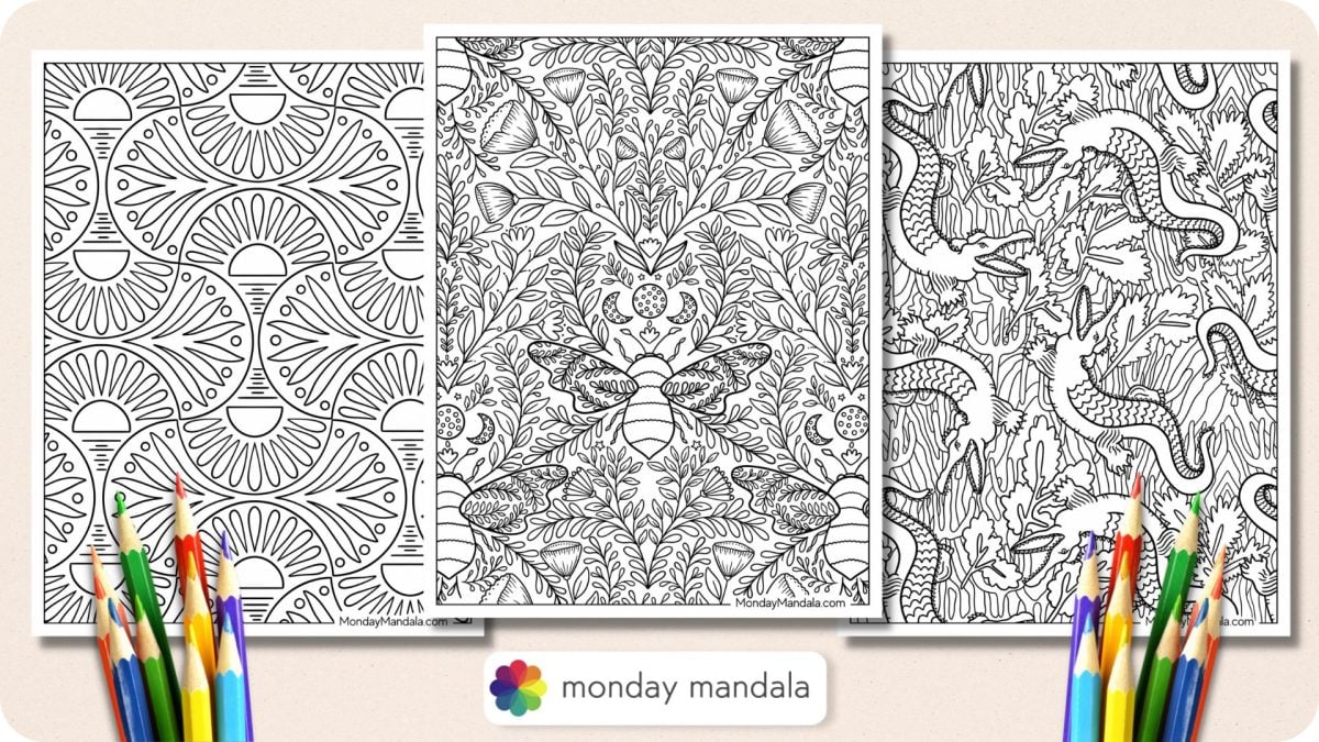 20 Pattern Coloring Pages (Free PDF Printables)