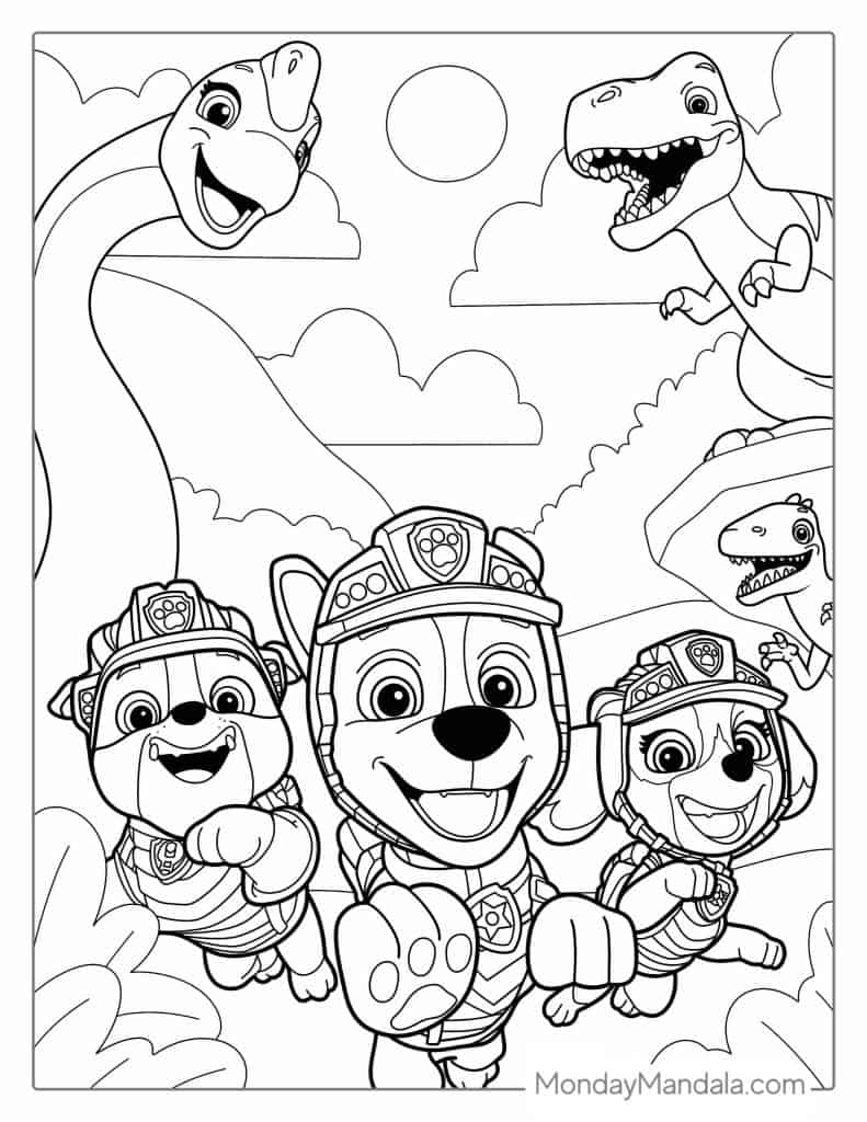 Paw Patrol Dino Rescue Coloring