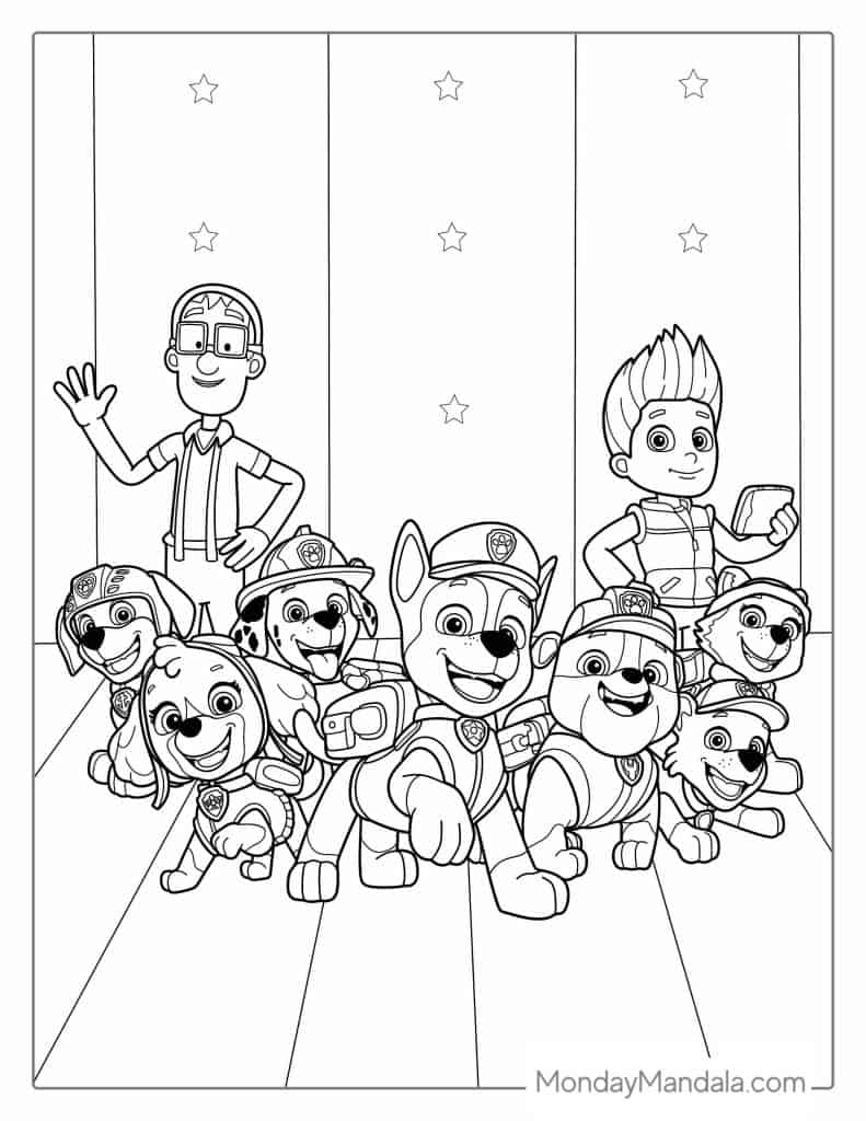 Paw Patrol Chase Coloring Page Paw Patrol Chase Coloring Page